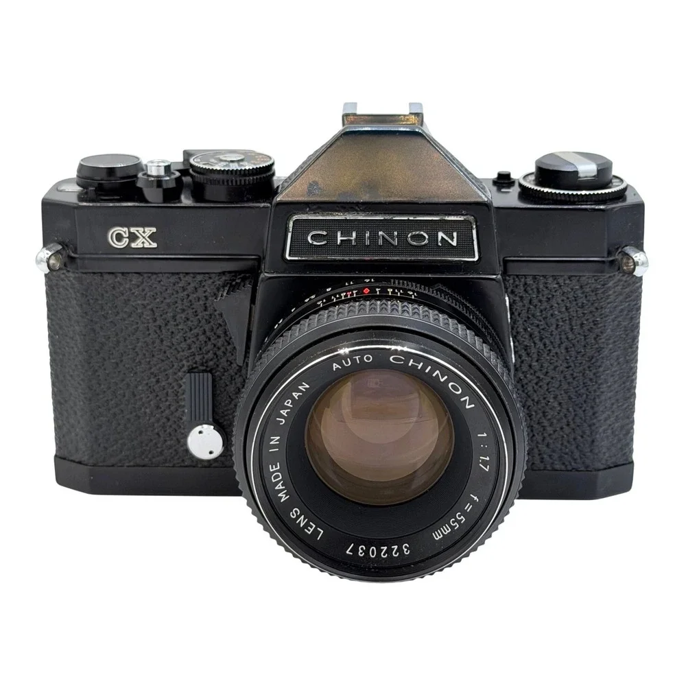 Chinon CX 35mm SLR Film Camera with Auto Chinon 55mm f1.7 Lens Black Japan